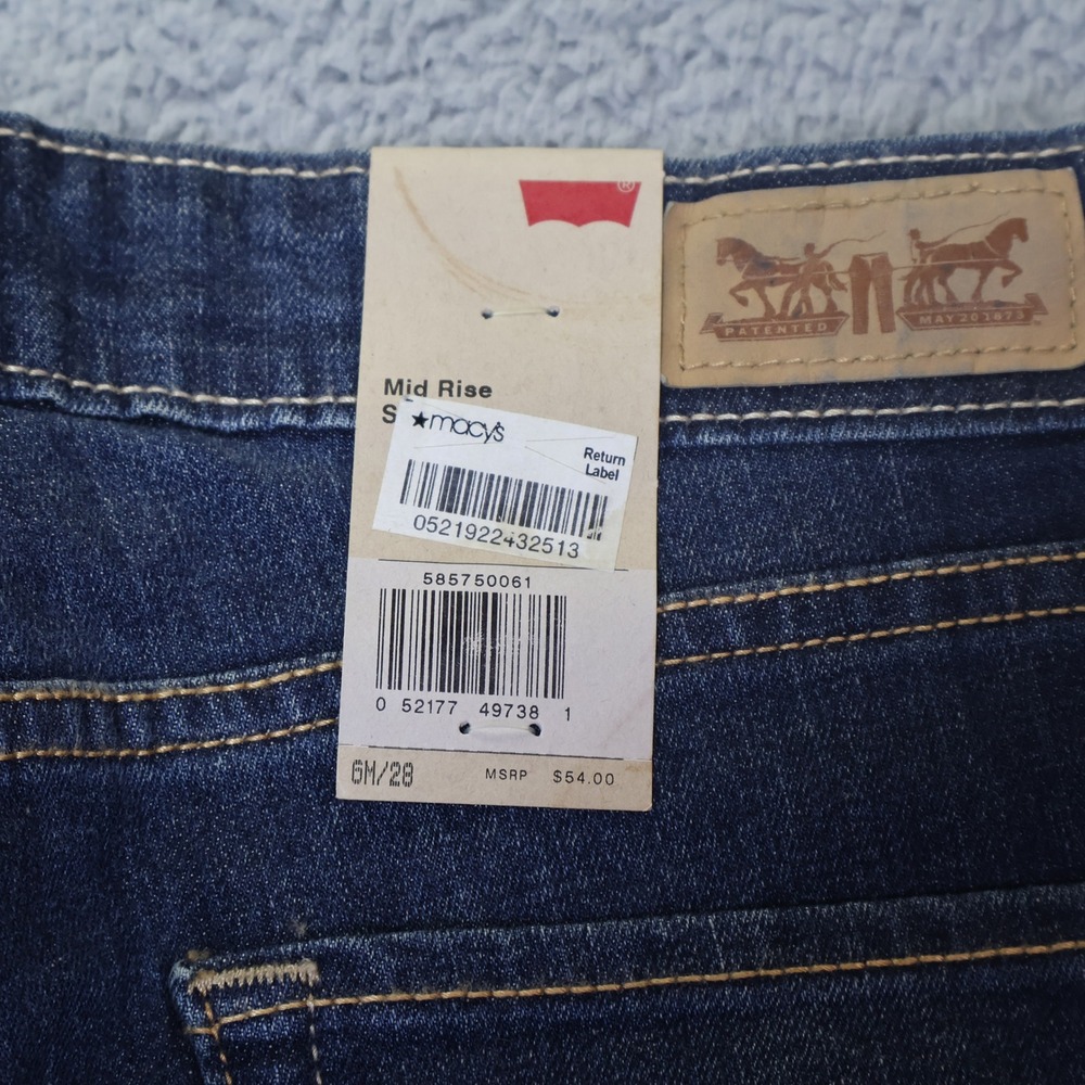 Levis Mid Rise Skinny Jeans Womens 12 Dark Wash Stretch Denim Blue 6M/28 - Picture 11 of 15